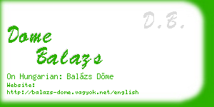 dome balazs business card